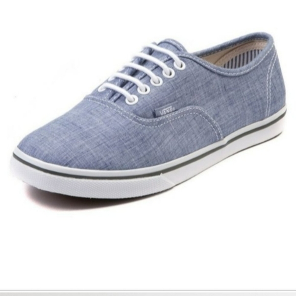 Vans Unisex Authentic Lo Pro Chambray Blue True White Sneaker - Picture 2 of 5